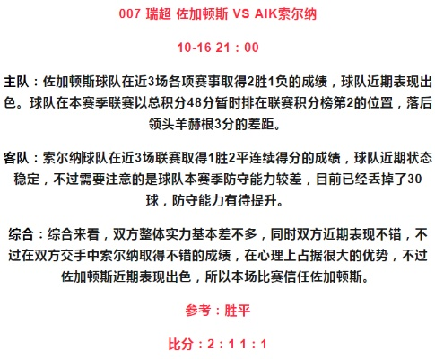 aik索尔vs北西兰历史战绩 两队之间的对战纪录分析